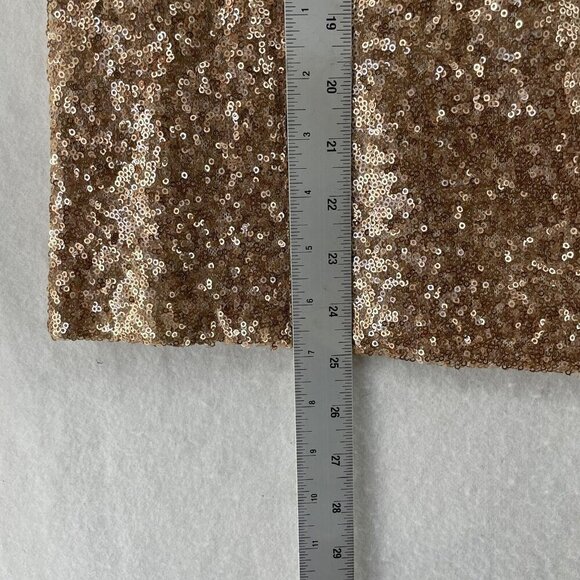 Bebe Party Blouse Womens S Pink Rose Gold Sleeveless Sparkle Sequined Keyhole - Picture 4 of 12